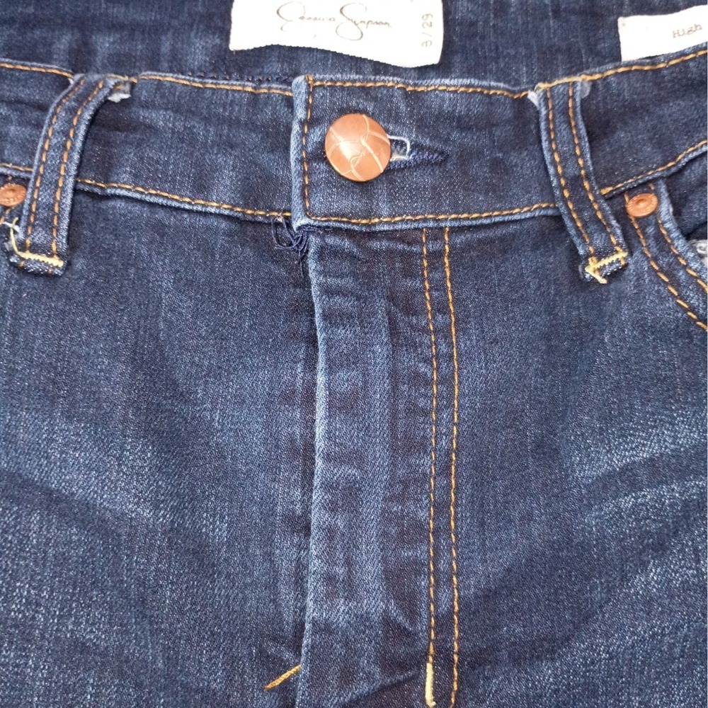 Jessica Simpson High Rise Flare Jeans Women's 8/29 Blue Stretch Denim - Picture 4 of 8